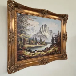 Pamono The Alps, 1980s, Oil on Canvas, Framed><noscript><img width=