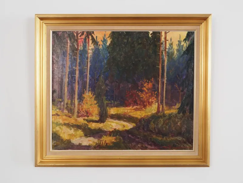 Online Pamono The Autumn Forest, 1960s, Oil on Canvas, Framed