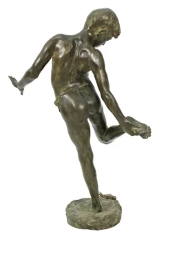 Clearance Pamono The Child and the Crab, 19th Century, Patinated Bronze Sculpture