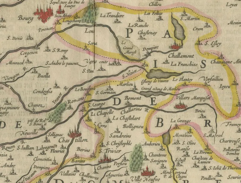Pamono The Principality of Dombes by Jan Jansson, 1636> Wall Decor
