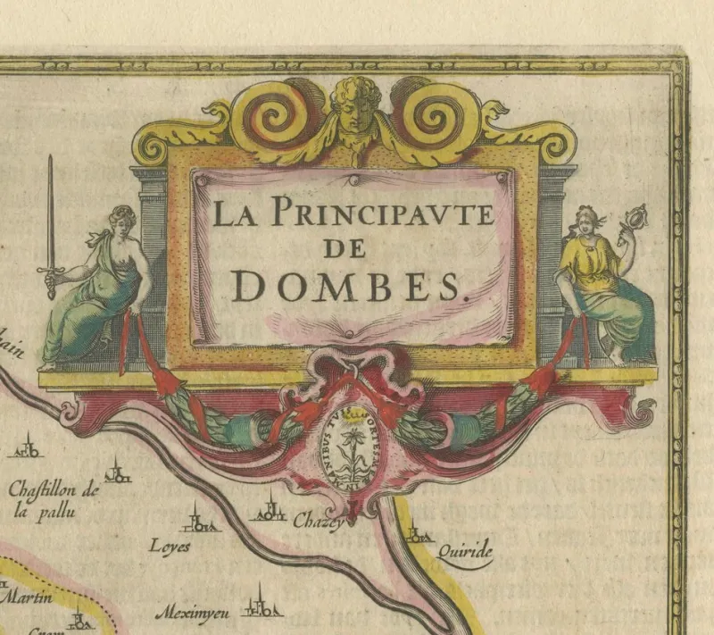 Pamono The Principality of Dombes by Jan Jansson, 1636> Wall Decor