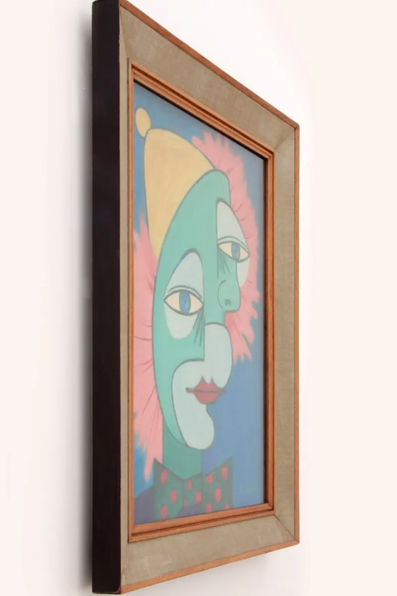 Pamono The Two Faces Painting by Michel Guérin in the style of Picasso> Abstraction