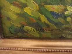 Hot Pamono The White Villa, 20th Century, Oil Painting, Framed