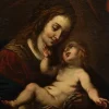 Hot Pamono Theodor Mathon, Virgin with Child, Original Painting, 17th Century