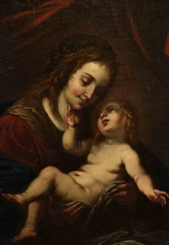 Hot Pamono Theodor Mathon, Virgin with Child, Original Painting, 17th Century