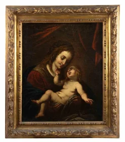 Hot Pamono Theodor Mathon, Virgin with Child, Original Painting, 17th Century