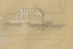 Pamono Thomas Hosmer Shepherd, Custom House, Early 19th Century, Graphite Drawing><noscript><img width=