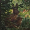 Hot Pamono Thomas Riss, Forest Devotion, 1910, Oil Painting, Framed