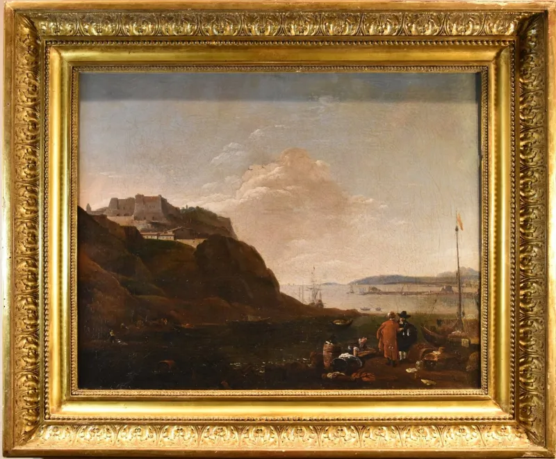 Clearance Pamono Thomas Wyck, View of Mediterranean Landscape, 1660, Oil on Canvas