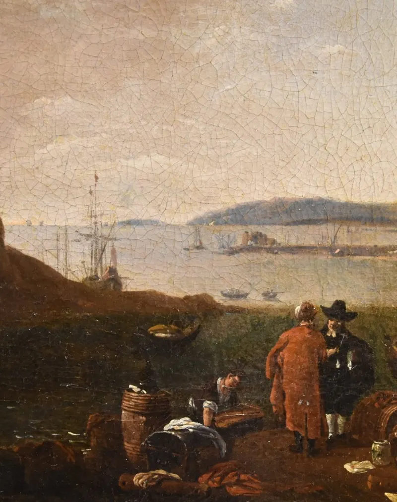Clearance Pamono Thomas Wyck, View of Mediterranean Landscape, 1660, Oil on Canvas