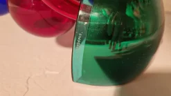 Pamono Three-Arm Wall Light in Transparent Colored Blown Glass by Gio Ponti for Venini, 1970s><noscript><img width=