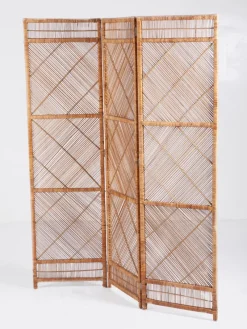 Pamono Three-Panel Rattan Room Divider, 1960s> Room Dividers & Screens