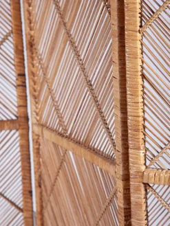 Pamono Three-Panel Rattan Room Divider, 1960s><noscript><img width=
