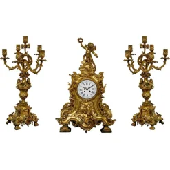 Pamono Three-Piece Clock by Samuel Marti, Set of 3> Clocks