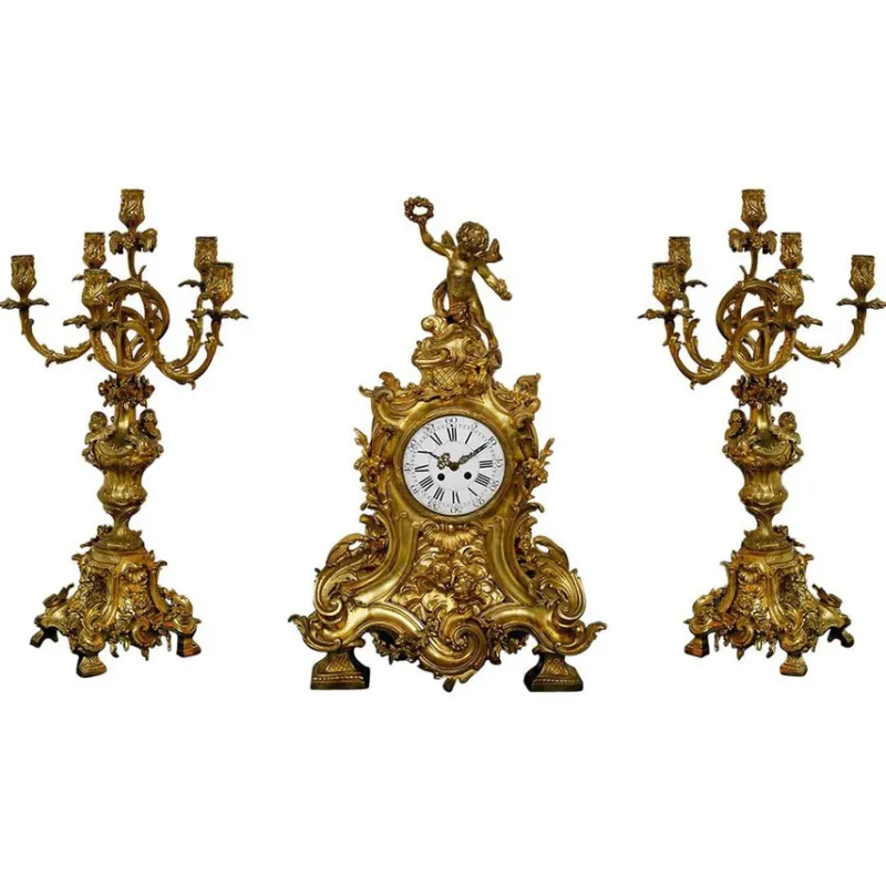 Pamono Three-Piece Clock by Samuel Marti, Set of 3> Clocks