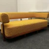New Pamono Three-Seater Sofa with Tapered Legs in Mustard-Colored Bouclé Wood, 2000s