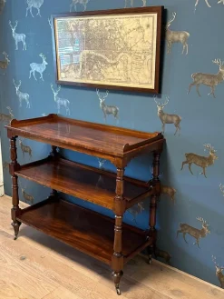 Pamono Three-Tiered Shelf in Mahogany><noscript><img width=
