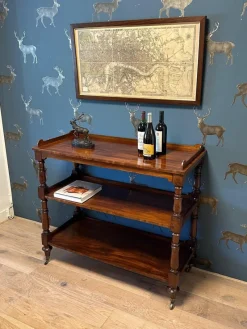 Pamono Three-Tiered Shelf in Mahogany><noscript><img width=
