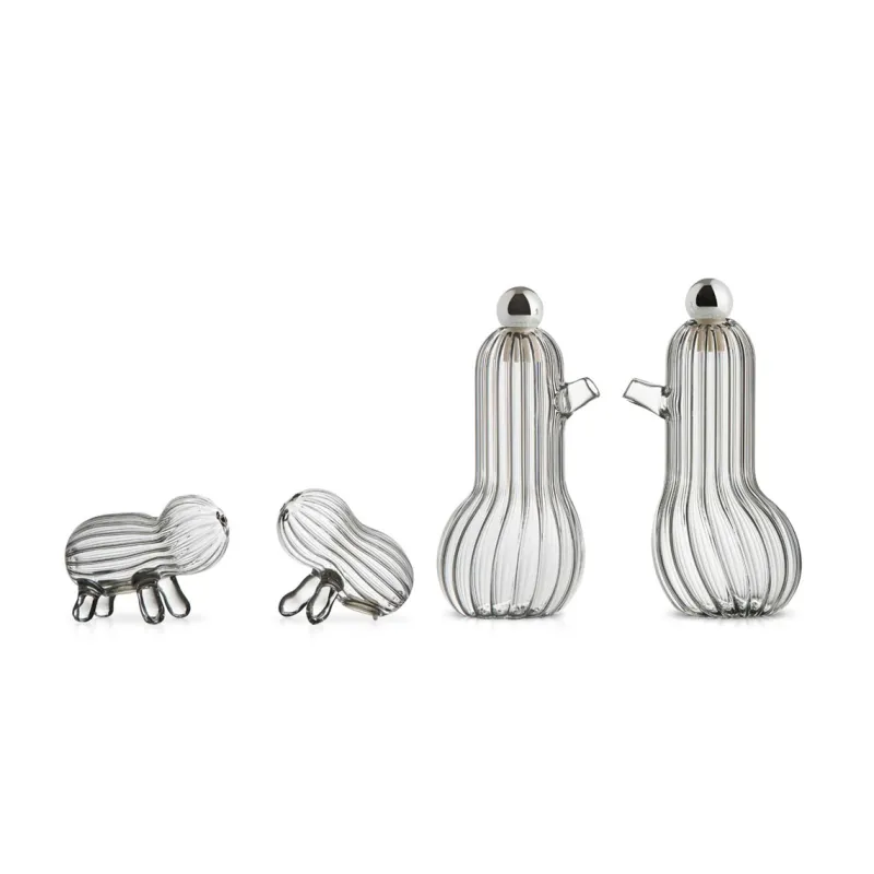 Pamono Tipì e Tidò & Lilì e Lulù Sets for Condiments in Blown Glass by Matteo Cibic for Paola C., Set of 4