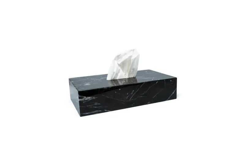 Discount Pamono Tissue Box Cover in Black Marble