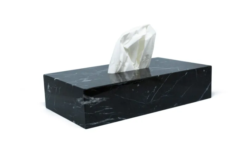 Discount Pamono Tissue Box Cover in Black Marble