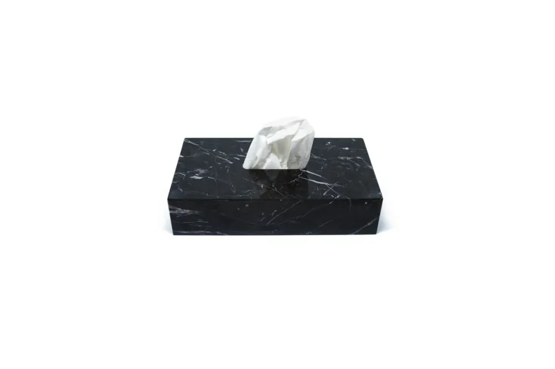 Discount Pamono Tissue Box Cover in Black Marble