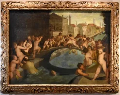 Best Pamono Tiziano Vecellio, Ponte Dei Pugni, 1600, Oil on Canvas, Framed