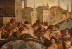 Best Pamono Tiziano Vecellio, Ponte Dei Pugni, 1600, Oil on Canvas, Framed