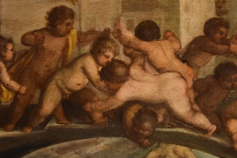 Best Pamono Tiziano Vecellio, Ponte Dei Pugni, 1600, Oil on Canvas, Framed