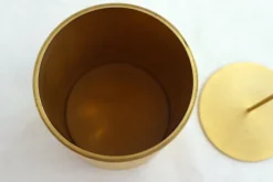 Pamono Tobacco Jar Box in Gilded Brass by Brilux for Dunhill, Switzerland, 1950s> Trunks Crates & Baskets