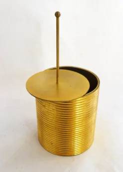 Pamono Tobacco Jar Box in Gilded Brass by Brilux for Dunhill, Switzerland, 1950s><noscript><img width=