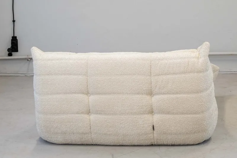 New Pamono Togo Chaise Lounge in Bouclette White Fabric attributed to Michel Ducaroy for Ligne Roset, 1974