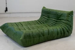 Best Pamono Togo Chaise Lounge in Greenleather attributed to Michel Ducaroy for Ligne Roset, 1974