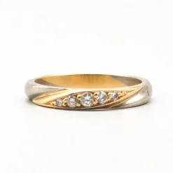 Pamono 2-Tone 18 Karat Gold Ring with Diamonds> Rings