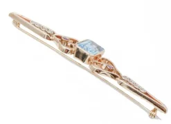 Pamono Topaz, Rubies, Diamonds and Rose Gold Brooch> Brooches