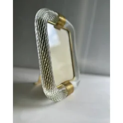 Outlet Pamono Torchon Picture Frame in Murano Glass and Brass by Simoeng