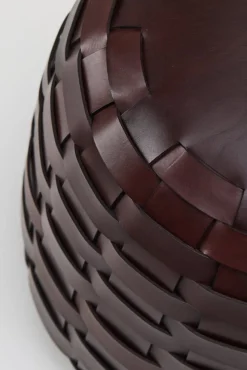 Discount Pamono Trama Pouf in Chocolate-Colored Leather by Viola Tonucci
