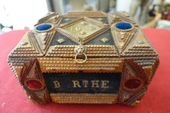 Pamono Tramp Art Wedding Box, 1920s> Trunks Crates & Baskets