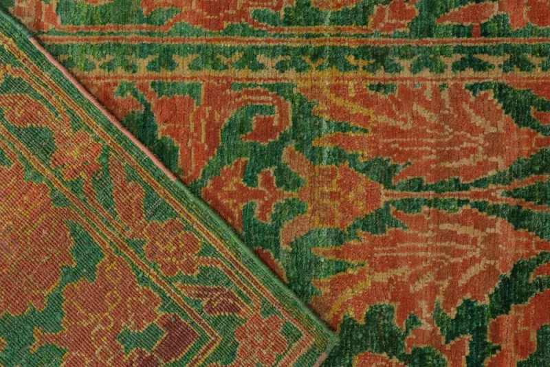 Pamono Transitional Style Silk Rug with Floral Pattern from R&K Principal Jahanshah Nazmiyal> Carpets & Textiles|Carpets & Textiles