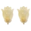 Pamono Transparent Graniglia Leaf Murano Glass Wall Sconces by Simoeng, Set of 2> Wall Lights & Sconces