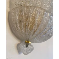 Pamono Transparent Graniglia Leaf Murano Glass Wall Sconces by Simoeng, Set of 2><noscript><img width=