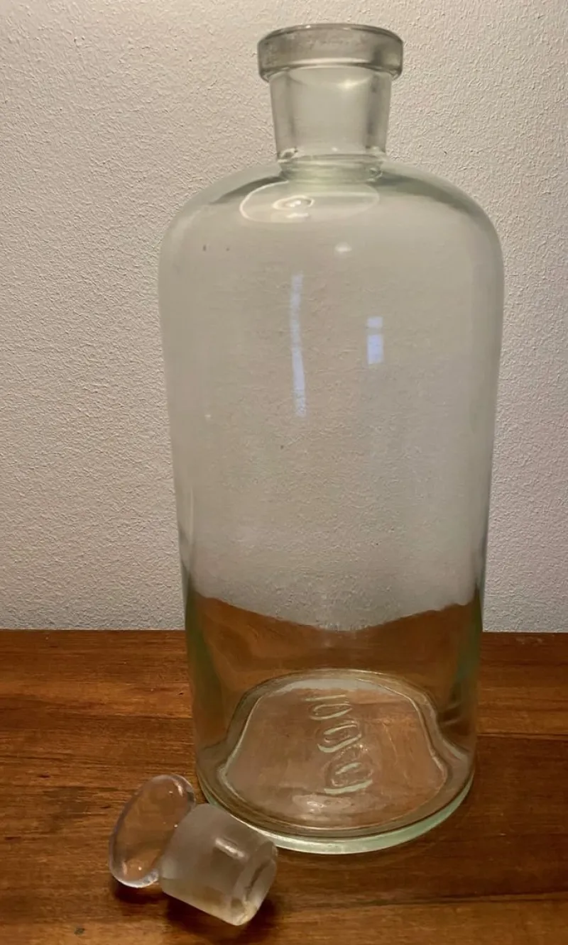 Pamono Transparent Pharmacy Bottle, 1950s> Bottles, Carafes & Jugs