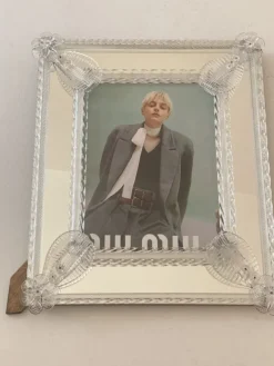 Outlet Pamono Transparent Photo Frame Mirror in Murano Glass by Simoeng