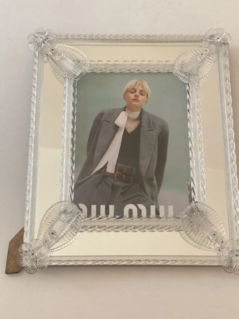 Outlet Pamono Transparent Photo Frame Mirror in Murano Glass by Simoeng
