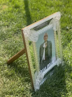 Outlet Pamono Transparent Photo Frame Mirror in Murano Glass by Simoeng