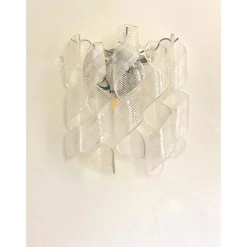 Pamono Transparent Ricci Murano Glass Wall Sconces by Simoeng, Set of 6><noscript><img width=