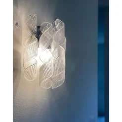 Pamono Transparent Ricci Murano Glass Wall Sconces by Simoeng, Set of 6><noscript><img width=