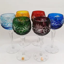 Pamono Traube Cordial Wine Glasses in Cut Crystal from Nachtmann, Germany, 1960s, Set of 6> Glassware