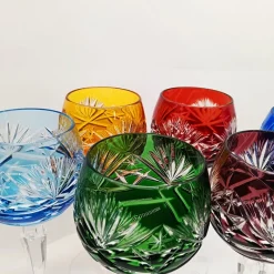 Pamono Traube Cordial Wine Glasses in Cut Crystal from Nachtmann, Germany, 1960s, Set of 6><noscript><img width=