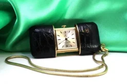 Pamono Travel Watch with Mechanical Movement, Leather Case and Ring with Suspension Chain from Stowa> Watches